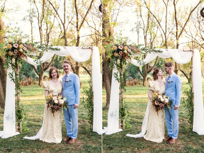 vintage glam backyard wedding