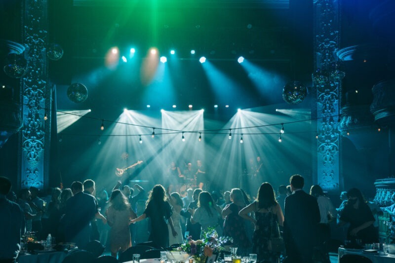 concert inspired disco wedding