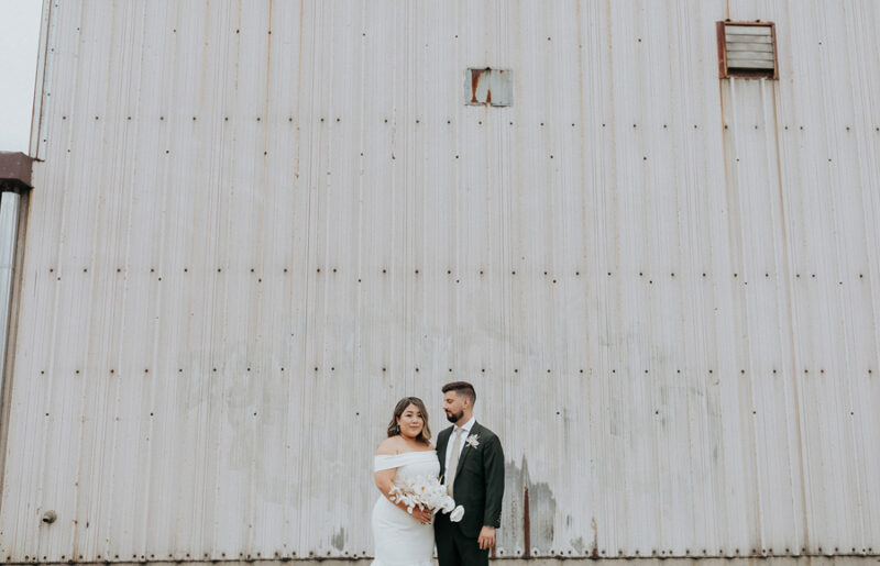 modern white wedding at loft lucia