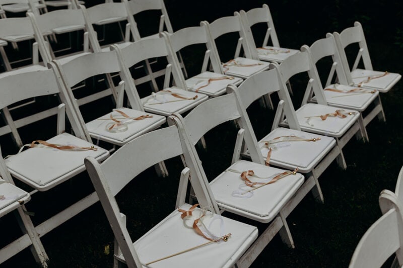 camp-themed outdoor wedding on the lake