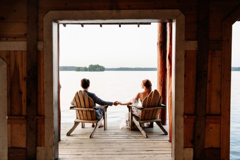 lakeside nuptials at stouts island lodge